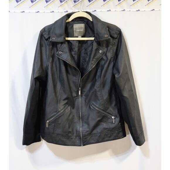 Maurices Jacket Women's Black Faux Leather Size 1x - Picture 2 of 5